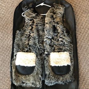 Coach sheep shearling and leather vest